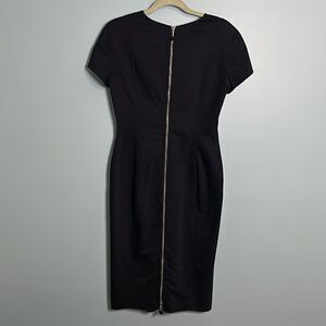 Giorgio Armani Wool Blend Full Back Zip Pencil Dress